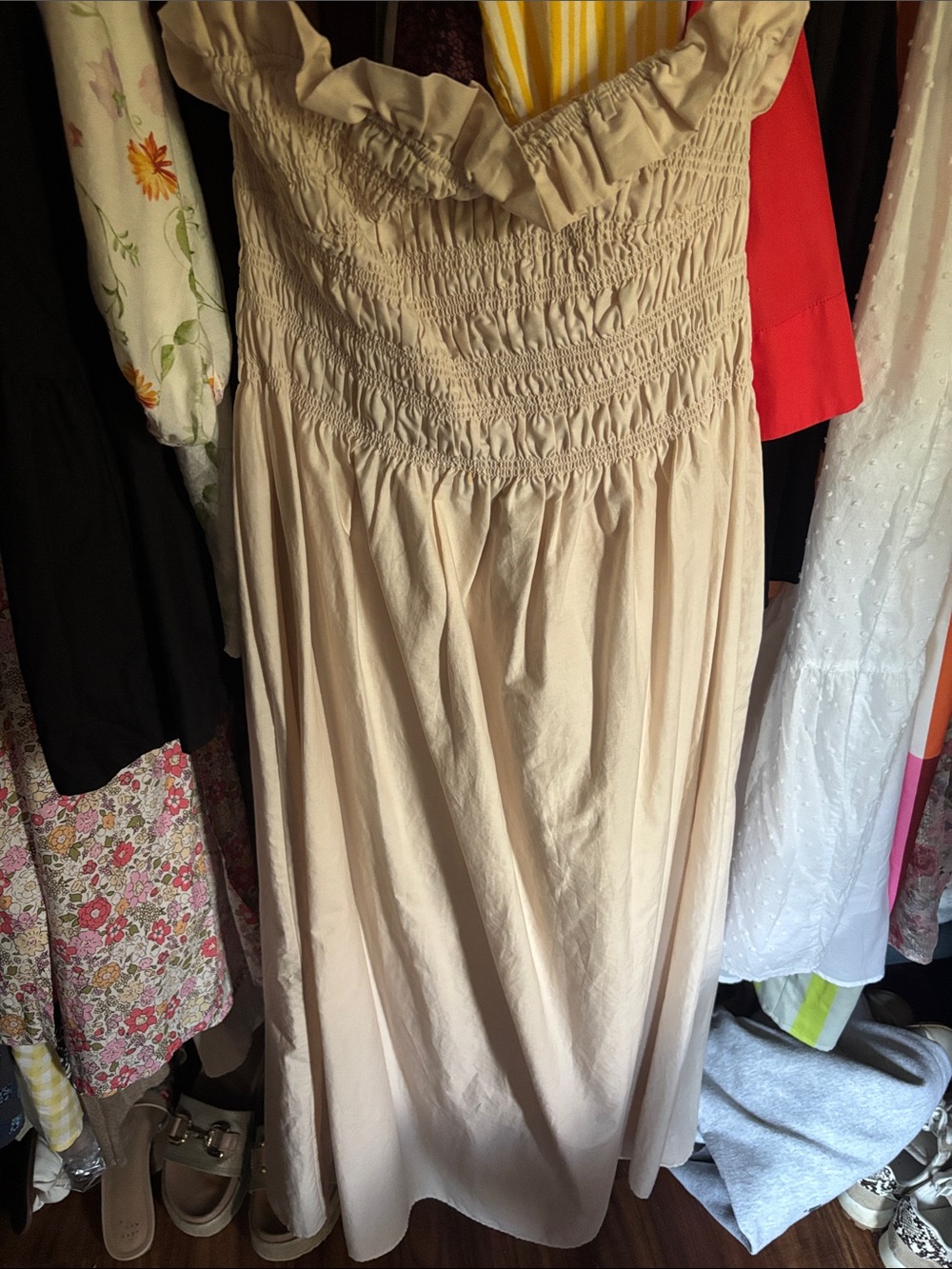Women’s Cream Smocked top Sundress